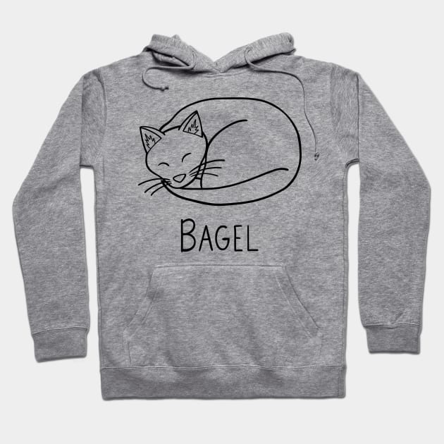 Cat bagel Hoodie by carolinewillustration